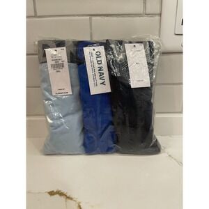 Old Navy Men Boxer Briefs XXL 3 Pack Black Blue‎ Solid Underwear Stretch New